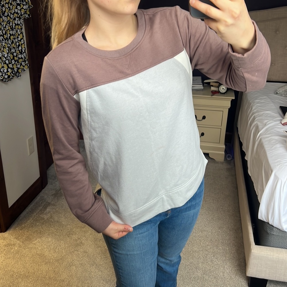 Margot Crew Neck ColorBlock Fleece Knit Top
